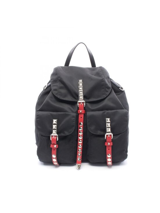 Prada Backpack New Vela Studs Black Nylon Leather main image 6